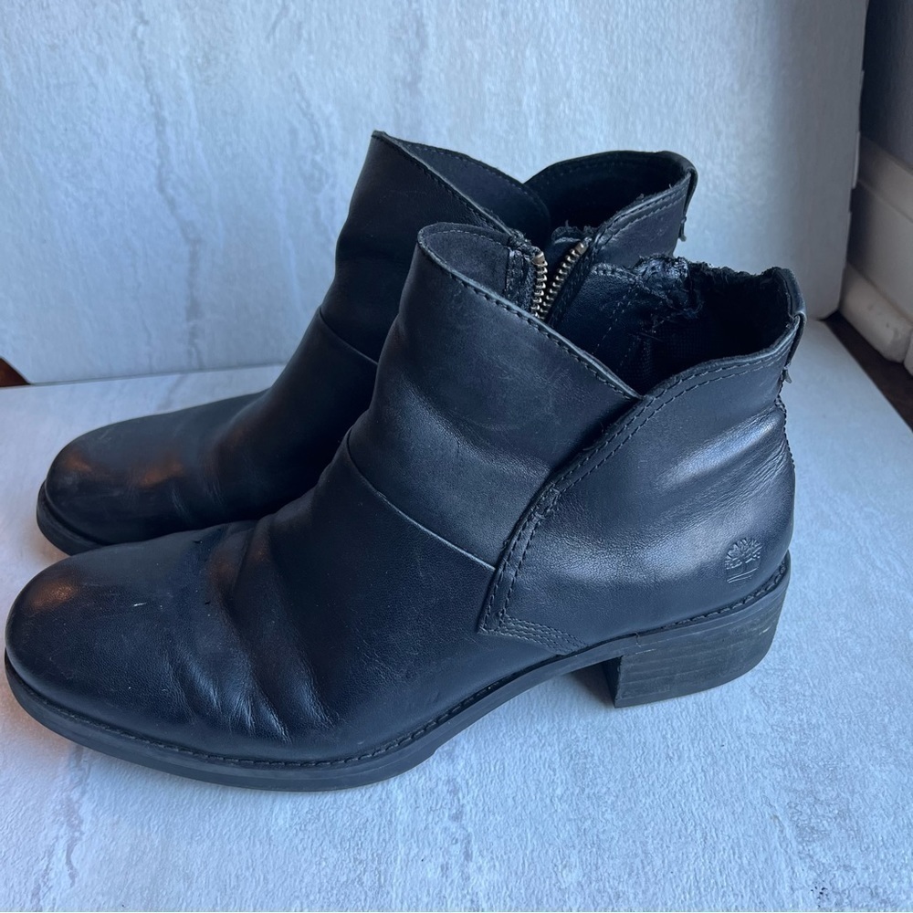 ** Timberland Beckwith Side-Zip Chelsea Boots Size 8 Black Leather